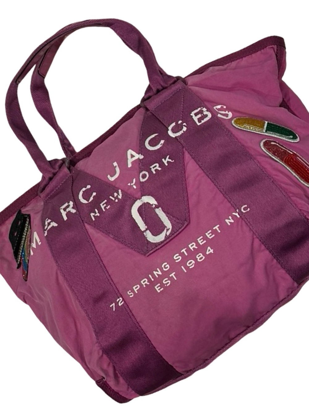 Rare 2017 MARC JACOBS Nylon Tote | Julie Verhoeven Collab Patches - Picture 16 of 16